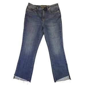 Seven7‎ Jeans Women's Size 8 Straight Cut Medium Wash Denim Jeans Frayed Hem